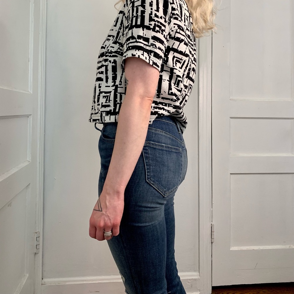 ABLE Ripped Knee High Rise Skinny Jeans - Picture 6 of 8